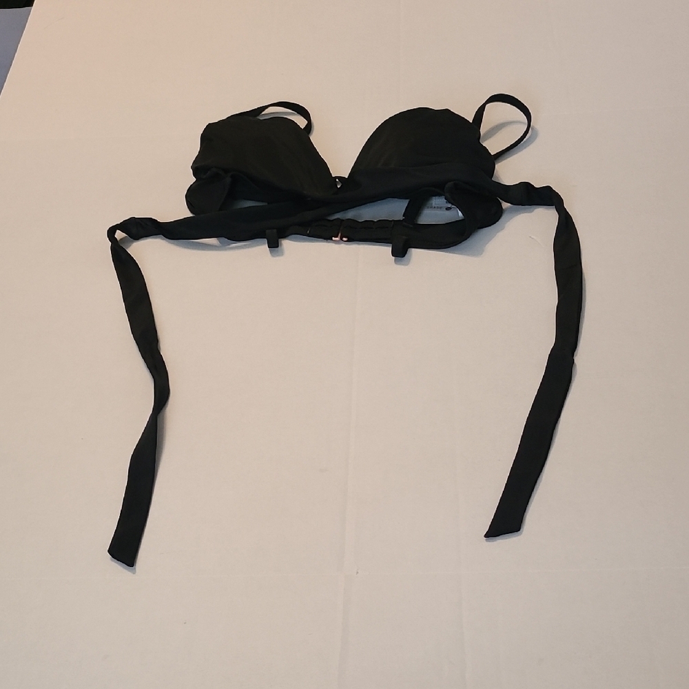 Shade & Shore Womens Black Light Lift Wrap Bikini Top 34B Crisscross Tie NWT - Picture 5 of 10